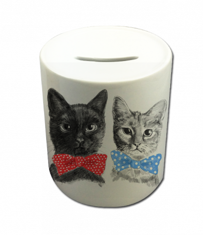 กระปุกออมสิน พิมพ์สี Cats Piggy Bank